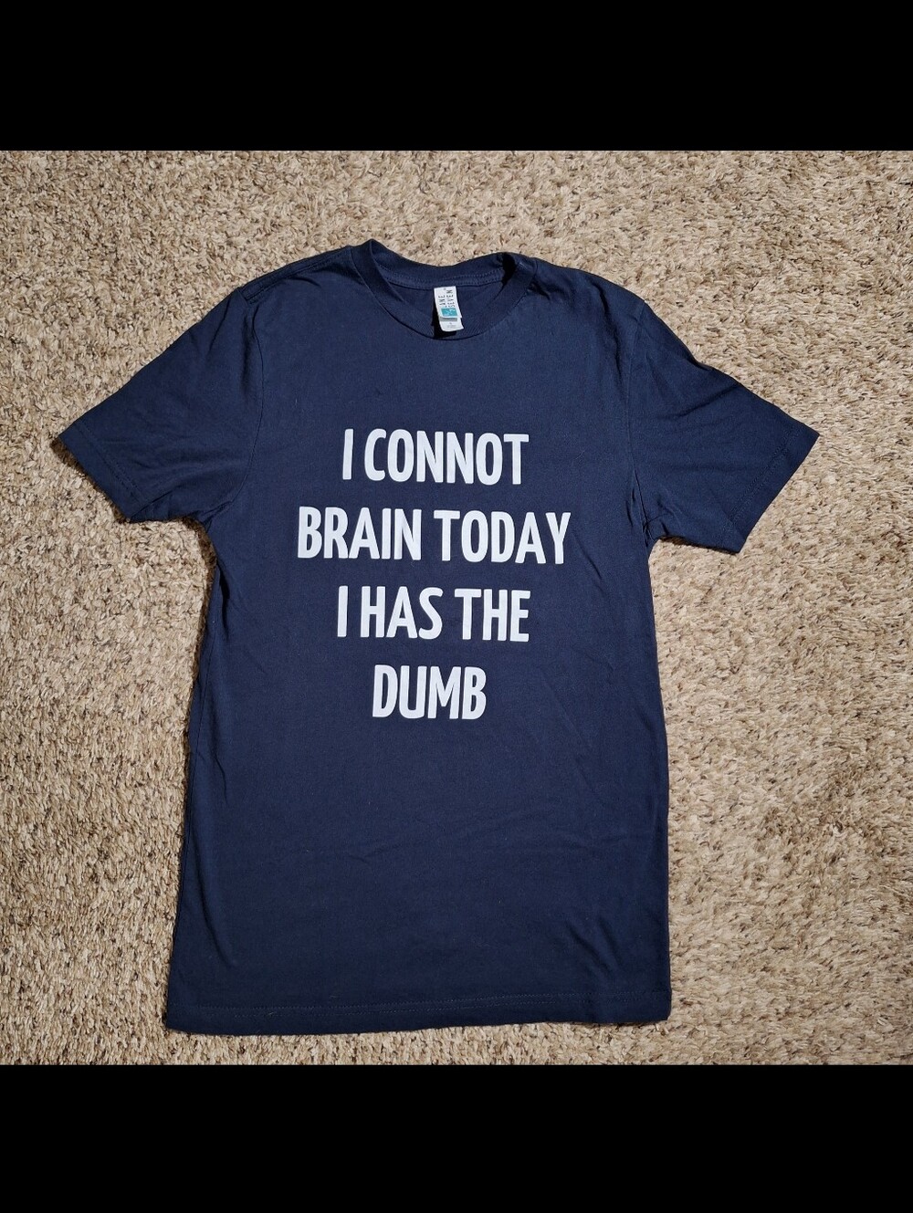 Lane Seven "I Connot Brain Today I Has The Dumb" Meme Graphic Tee - Size S